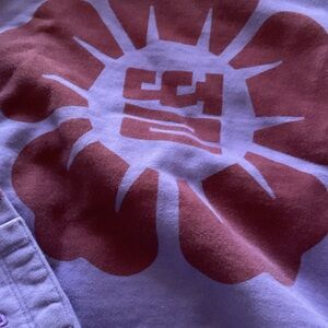 Sundae School Lavender Sweatshirt with Coral Floral Logo